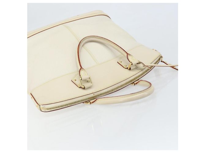LOUIS VUITTON Borsa a Mano Suhari Lockit MM Pelle Bianca M91874 LV Auth 169782 Bianco - vista 6