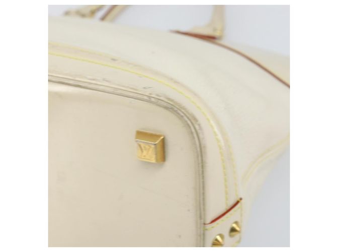 LOUIS VUITTON Borsa a Mano Suhari Lockit MM Pelle Bianca M91874 LV Auth 169782 Bianco - vista 8