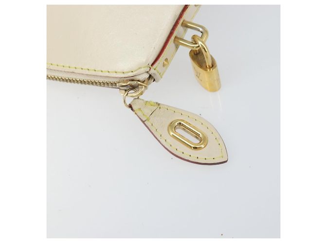 LOUIS VUITTON Borsa a Mano Suhari Lockit MM Pelle Bianca M91874 LV Auth 169782 Bianco - vista 9