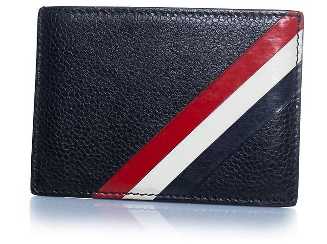 Thom Browne, schwarzer Lederkartenhalter - Ansicht 2