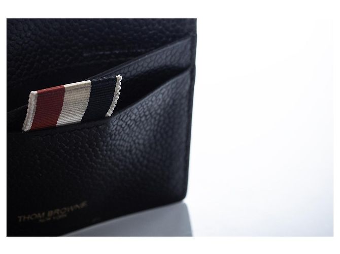Thom Browne, schwarzer Lederkartenhalter - Ansicht 5