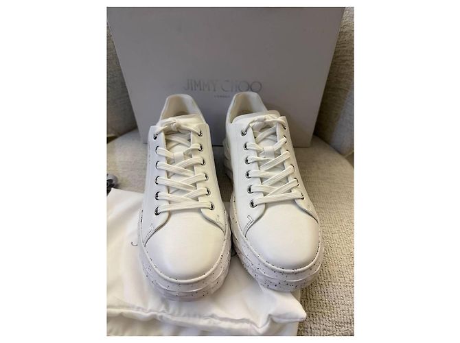 Sneaker in pelle bianca di Jimmy Choo Bianco - vista 2