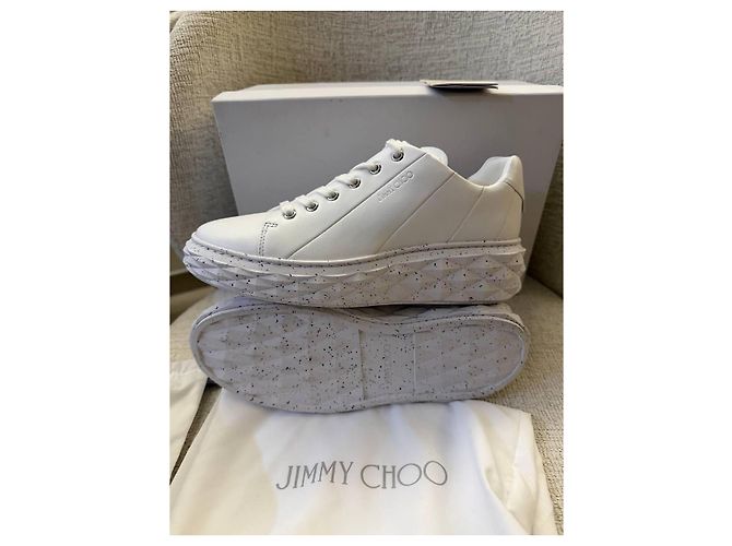 Sneaker in pelle bianca di Jimmy Choo Bianco - vista 3