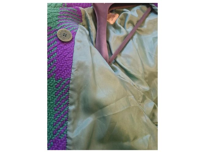 Abrigo de lana de doble botonadura Céline Multicolor - vista 4