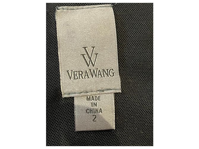 Vera Wang Vestido de noite com cauda e costas de renda Azul marinho - vista 6