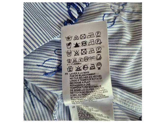 Abito camicia a righe Sandro con iscrizione Bianco Blu - vista 4