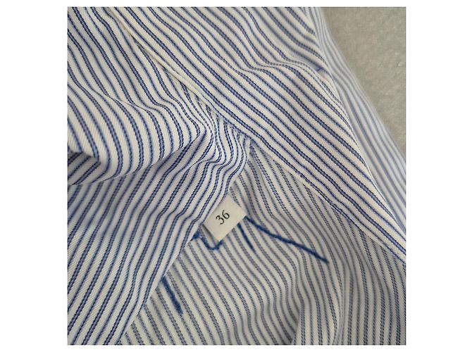 Abito camicia a righe Sandro con iscrizione Bianco Blu - vista 6