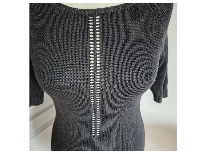 Schwarzes Strickkleid Maje - Ansicht 3