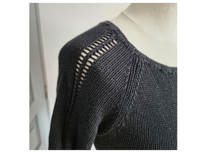 Schwarzes Strickkleid Maje - Ansicht 4