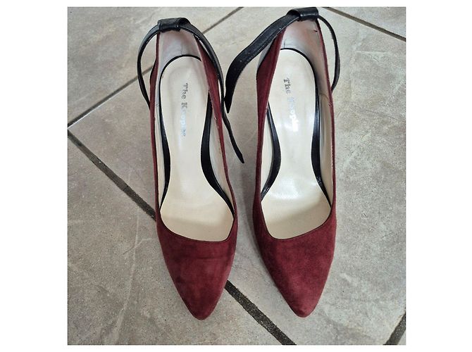 The Kooples Scarpe con tacco a zeppa bordeaux e nere Nero Rosso - vista 4