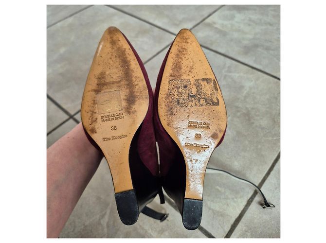 The Kooples Scarpe con tacco a zeppa bordeaux e nere Nero Rosso - vista 6