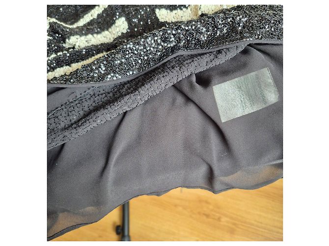 Autre Marque Giacca a righe bianco e nera di H&M decorata con paillettes Nero - vista 6