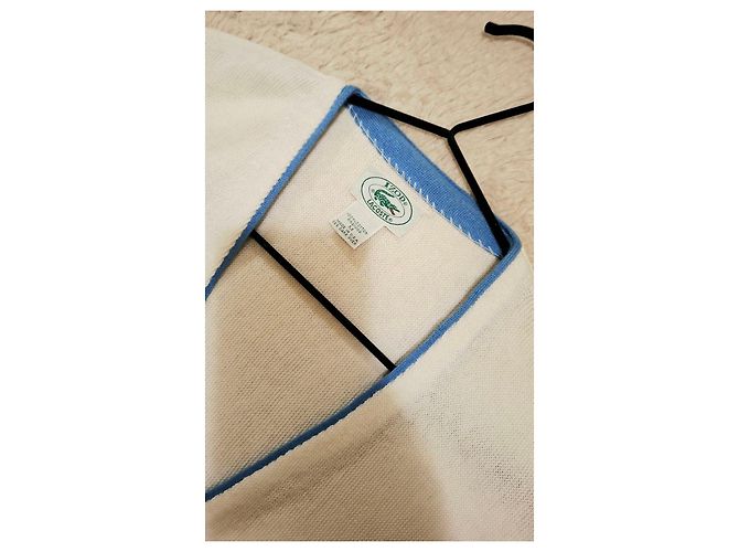 Cardigan Izod Lacoste de algodón blanco con bordes azules Beige - vista 13