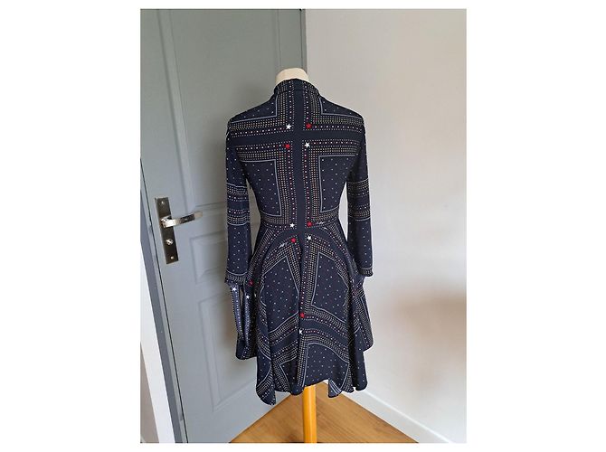 Tommy Hilfiger Sommerkleid mit Sternenprint Weiß Rot Golden Dunkelblau - Ansicht 2