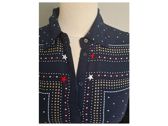 Tommy Hilfiger Sommerkleid mit Sternenprint Weiß Rot Golden Dunkelblau - Ansicht 3