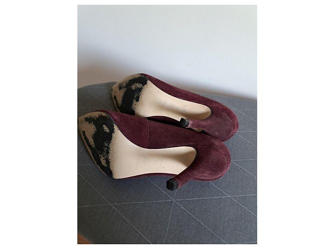 Décolleté in suede bordeaux Maje Bordò - vista 3