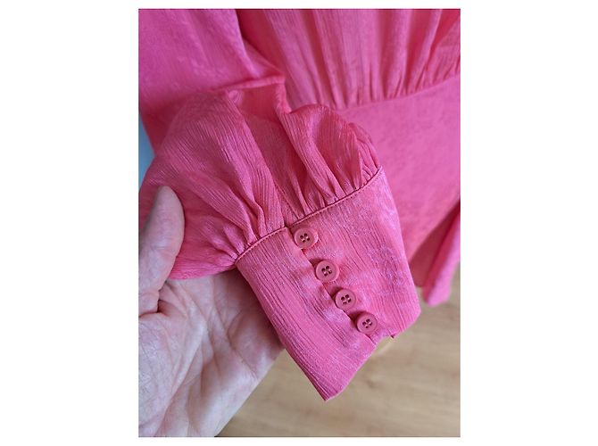Claudie Pierlot Rosa Langarmkleid Pink - Ansicht 3