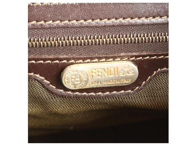 Fendi Zucca-Muster goldbraune Leder-Tote Golden - Ansicht 10