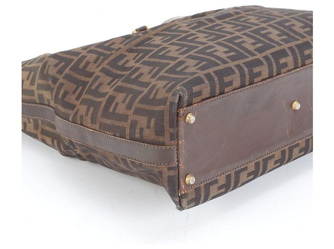 Fendi Zucca-Muster goldbraune Leder-Tote Golden - Ansicht 6