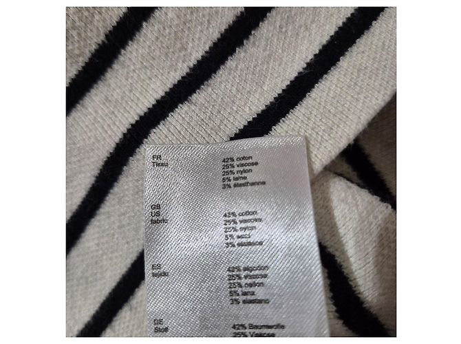 Maje Gestreiftes Kleid Schwarz Weiß - Ansicht 6