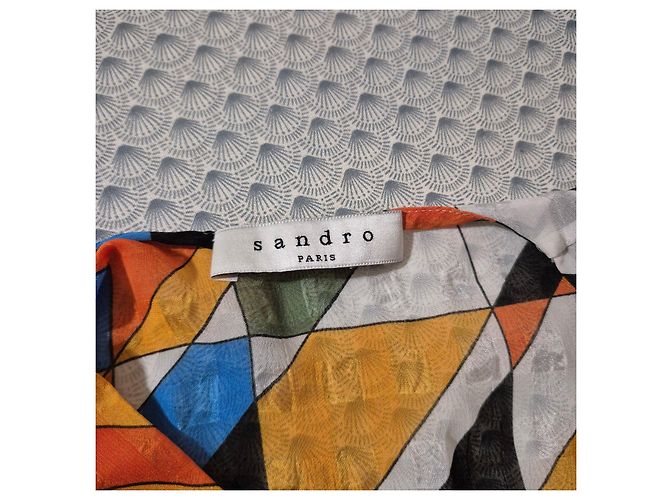 Vestido Sandro de estampado geométrico Negro Blanco Azul Multicolor Verde Naranja Amarillo - vista 3