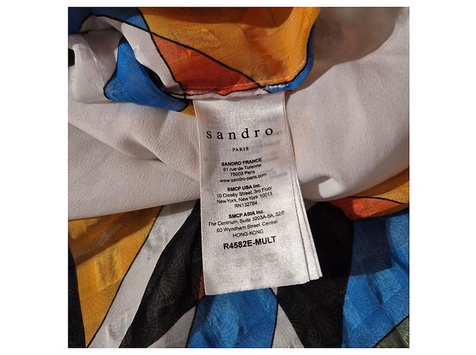 Vestido Sandro de estampado geométrico Negro Blanco Azul Multicolor Verde Naranja Amarillo - vista 4