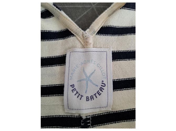 Petit Bateau Camiseta de rayas de manga larga y espalda descubierta Negro Blanco - vista 7