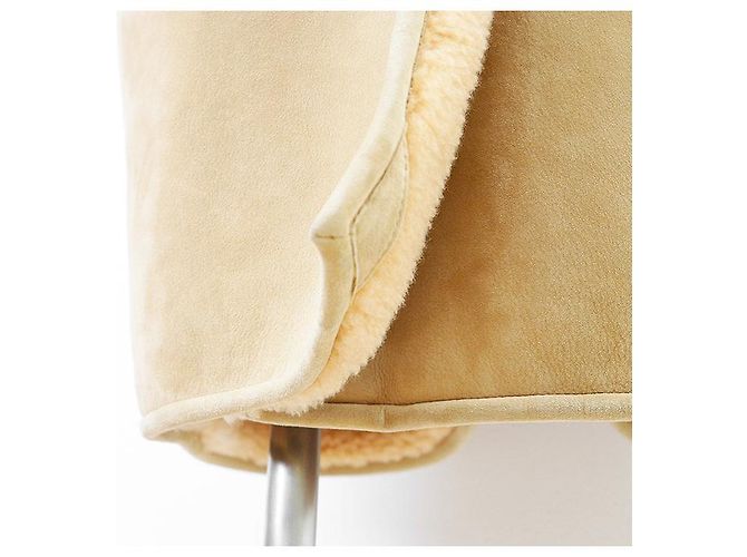 Céline Abrigo de lana y piel de cordero Celine Beige Camello - vista 16