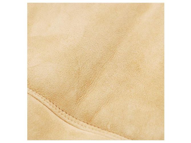 Céline Abrigo de lana y piel de cordero Celine Beige Camello - vista 9