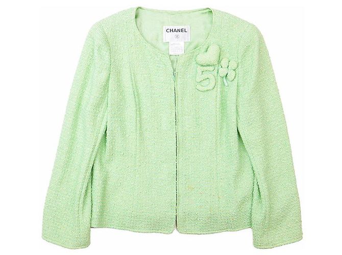 Timeless Chaqueta de tweed Chanel Verde Verde claro - vista 10
