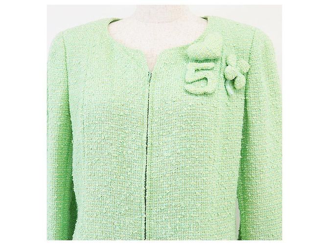 Timeless Chaqueta de tweed Chanel Verde Verde claro - vista 2