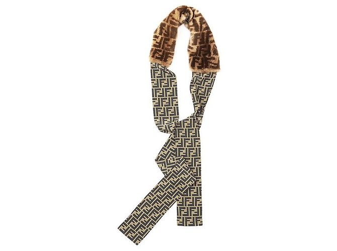 Fendi FENDI ROMA Maxi Lenço de Seda Wrappy Marrom - vista 11