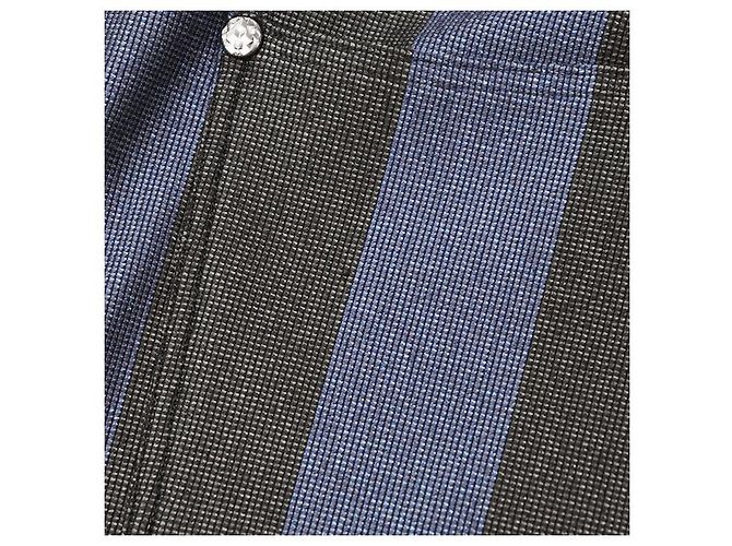 Timeless Pantaloni Chanel con strisce metalliche, zip e spacco Nero Blu Blu navy - vista 7