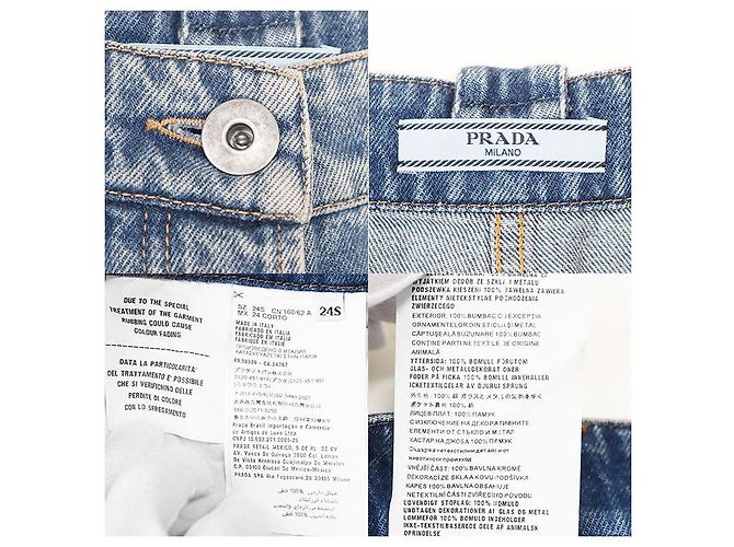 Calças de algodão denim Prada 2018 Azul - vista 10