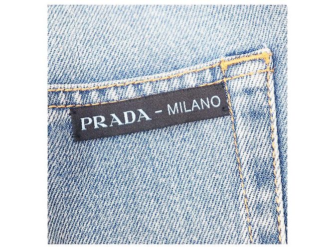 Calças de algodão denim Prada 2018 Azul - vista 8