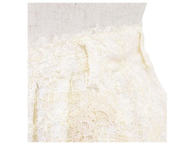 Falda de tweed con bordado floral de Dolce & Gabbana Crudo - vista 11