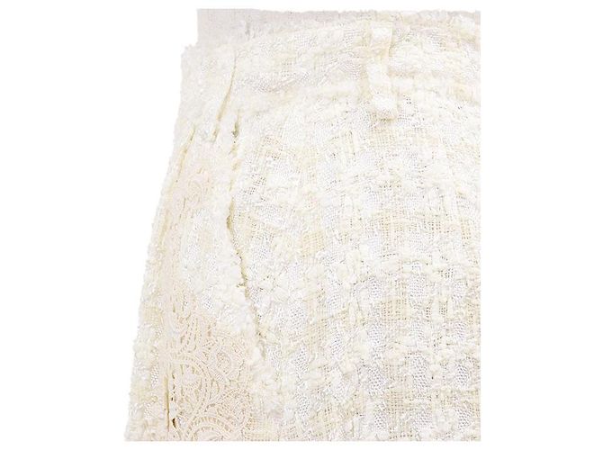 Falda de tweed con bordado floral de Dolce & Gabbana Crudo - vista 12