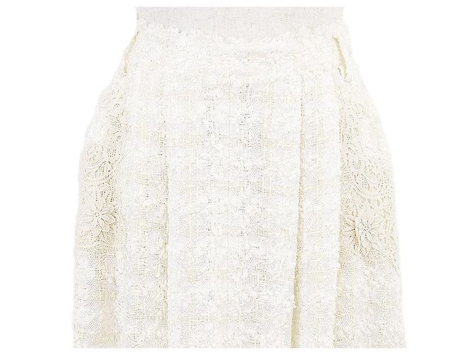 Falda de tweed con bordado floral de Dolce & Gabbana Crudo - vista 3