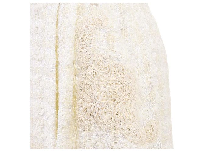 Falda de tweed con bordado floral de Dolce & Gabbana Crudo - vista 4