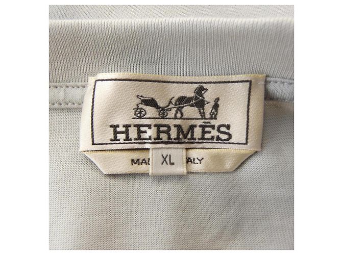 Hermès Camiseta de algodón Hermes Detail Saddle Stitch XL Gris - vista 4