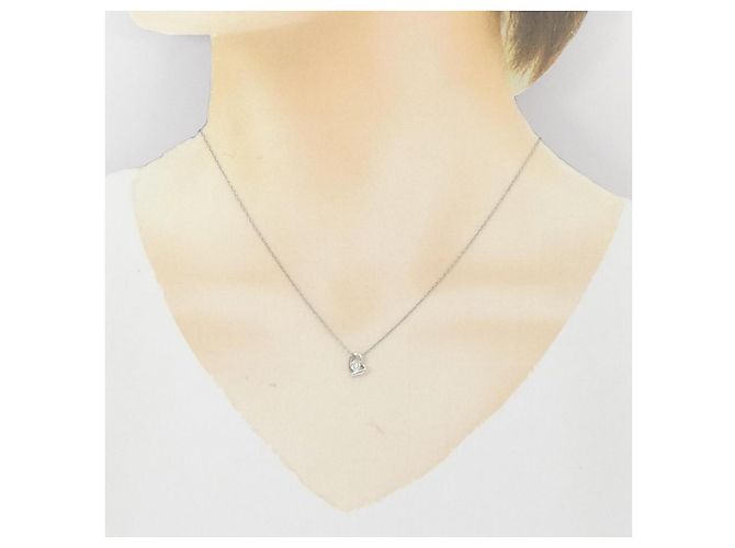 Autre Marque Collana Cuore di Diamanti PT900 PT850 Argento - vista 6