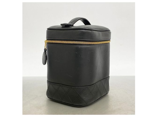 Vanity Chanel Bicolor Leder Kosmetiktasche Schwarz - Ansicht 2