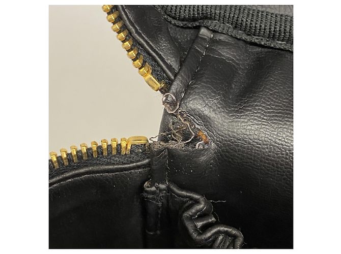 Vanity Chanel Bicolor Leder Kosmetiktasche Schwarz - Ansicht 6
