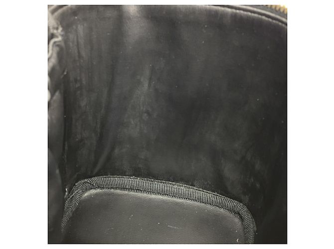Vanity Chanel Bicolor Leder Kosmetiktasche Schwarz - Ansicht 8