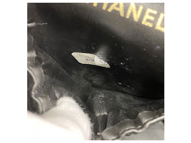 Vanity Chanel Bicolor Leder Kosmetiktasche Schwarz - Ansicht 9