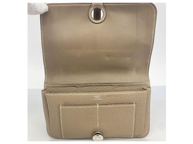 Cartera Larga Dogon GM Togo Etoupe Hermès Gris pardo - vista 3