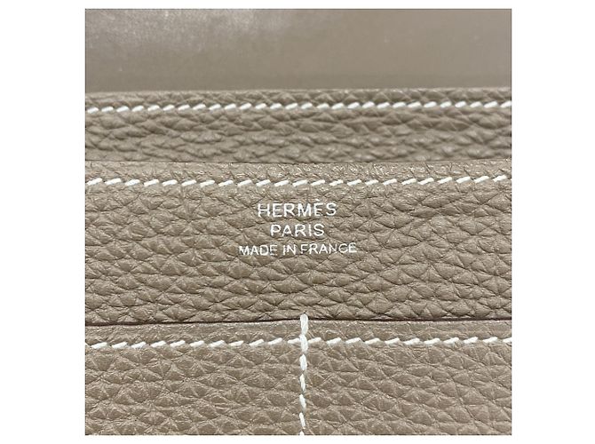 Cartera Larga Dogon GM Togo Etoupe Hermès Gris pardo - vista 5