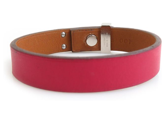 Bracciale in pelle e metallo Mini Dog di Hermès Argento - vista 3