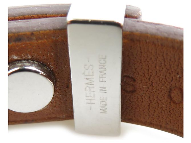 Bracciale in pelle e metallo Mini Dog di Hermès Argento - vista 6