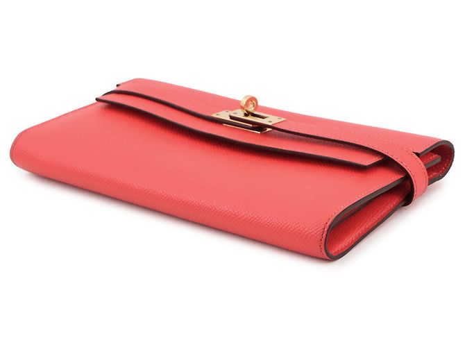 Hermès Kelly Lange Geldbörse in Rose Jaipur Pink - Ansicht 2